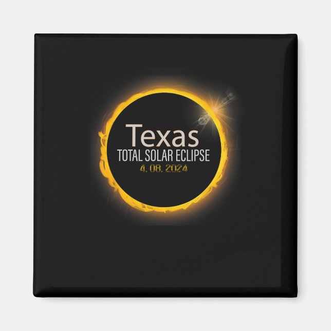 Eclipse 2024 Shirt Total Solar Eclipse State Texas Magnet (Front)