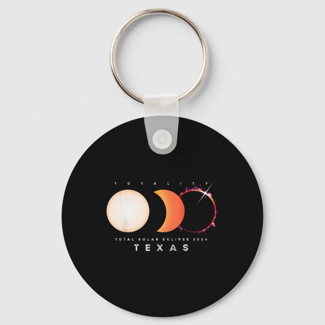 Eclipse 2024 Texas Total Eclipse America Graphic  Keychain (Front)