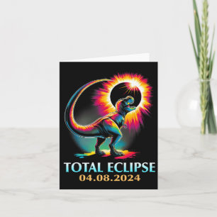 Eclipse 2024 Total Solar Eclipse T Rex Dinosaur  Card