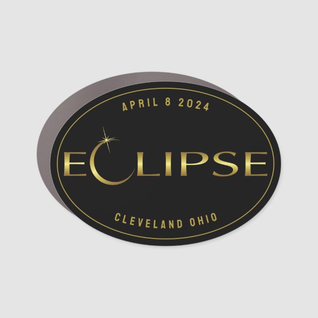 Eclipse black and gold watch destination your town car magnet (Front)