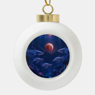 Eclipse Ceramic Ball Christmas Ornament