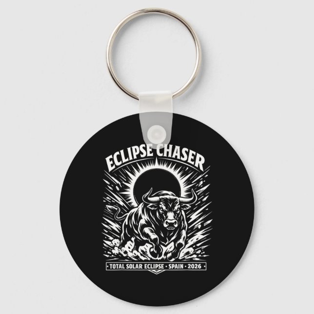Eclipse Chaser Spain Total Solar Eclipse 2026 Keychain (Front)