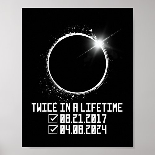 Eclipse Checklist Twice In Lifetime Total Solar Ec Poster