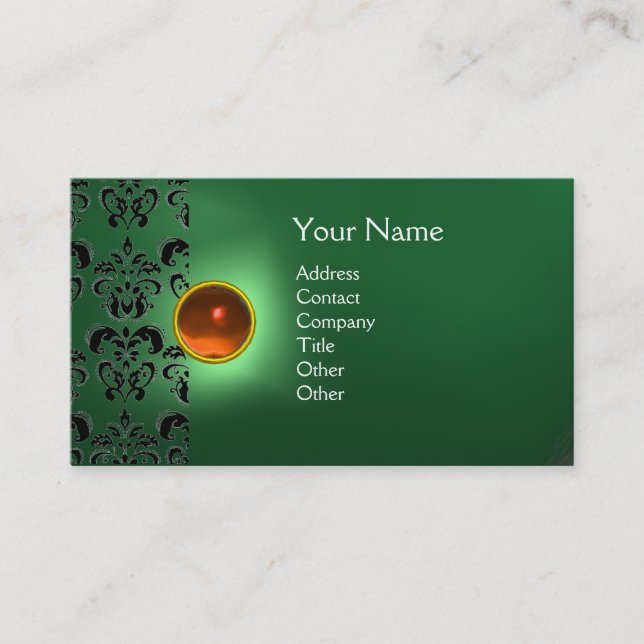 ECLIPSE DAMASK GEM  MONOGRAM BUSINESS CARD (Front)