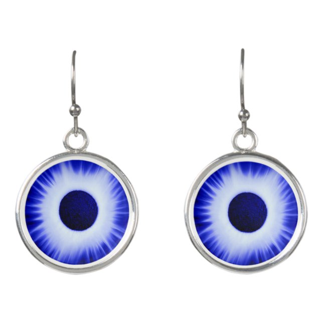 Eclipse Earrings, Neon Series (Blue) Earrings (Front)