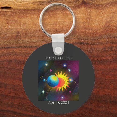 Eclipse Flare 040824 Total Solar Eclipse 2024 Keychain