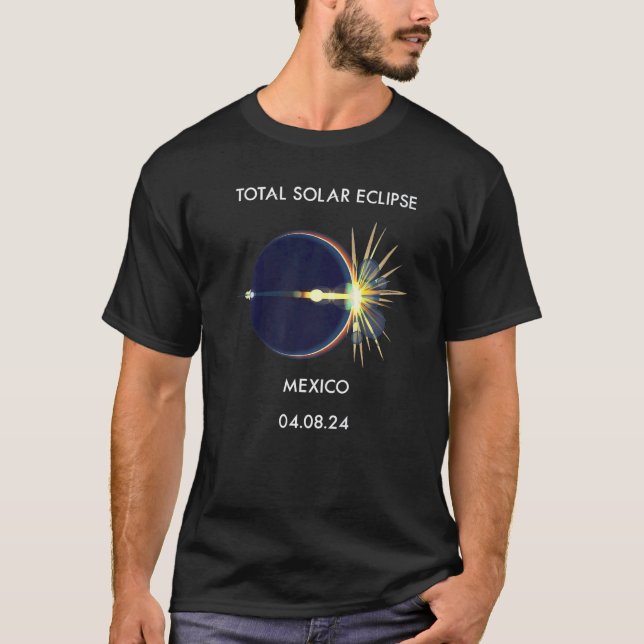 Eclipse Flare 04 08 24 Total Solar Eclipse Mexico  T-Shirt (Front)