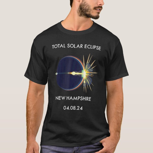 Eclipse Flare 04 08 24 Total Solar Eclipse New Ham T-Shirt (Front)