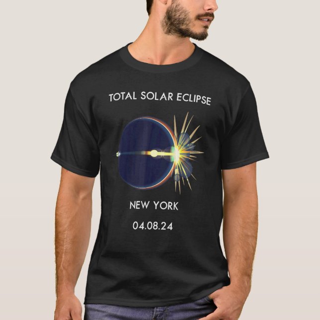 Eclipse Flare 04 08 24 Total Solar Eclipse New Yor T-Shirt (Front)