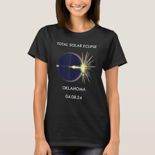Eclipse Flare 04 08 24 Total Solar Eclipse Oklahom T_Shirt
