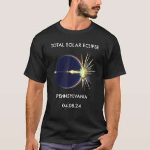 Eclipse Flare 04 08 24 Total Solar Eclipse Pennsyl T-Shirt