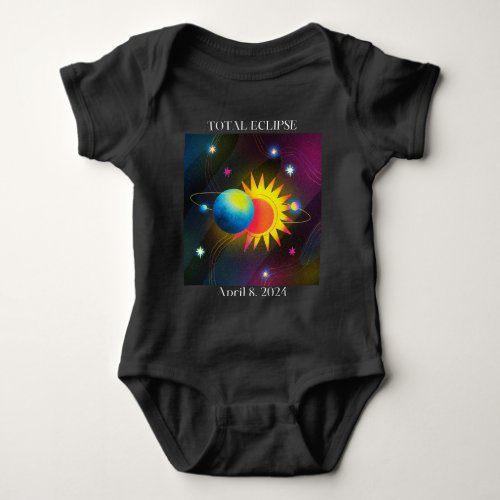 Eclipse Flare 040824 Total Solar Eclipse USA Baby Bodysuit