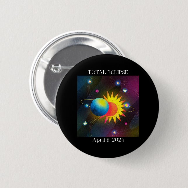 Eclipse Flare 04.08.24 Total Solar Eclipse USA Button (Front & Back)