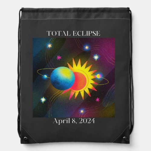Eclipse Flare 040824 Total Solar Eclipse USA Drawstring Bag