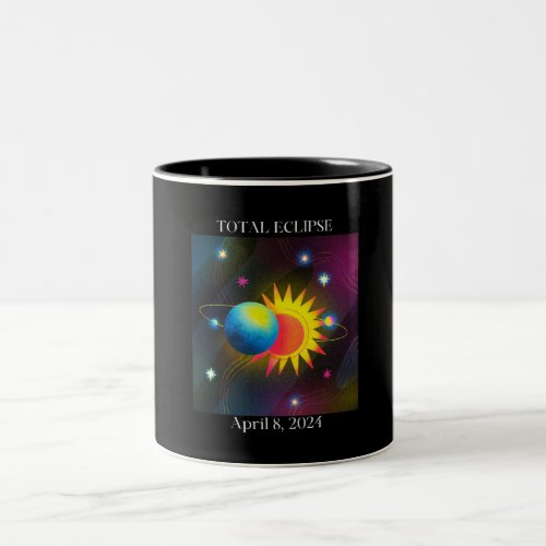 Eclipse Flare 040824 Total Solar Eclipse USA Two_Tone Coffee Mug