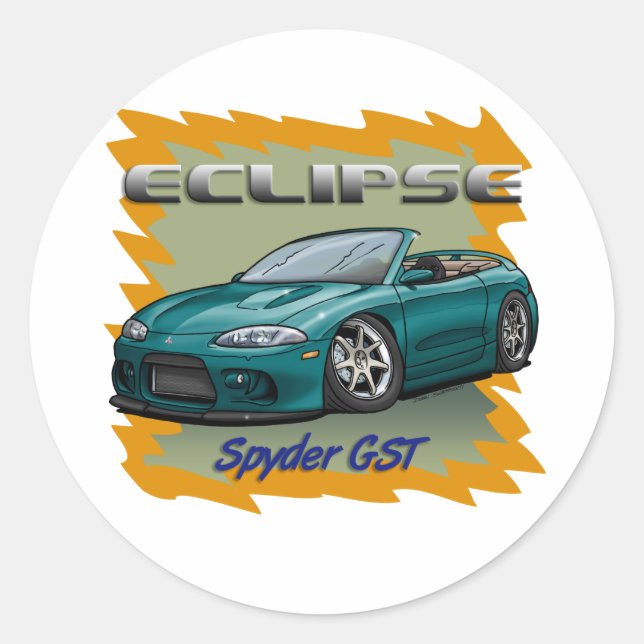 Eclipse_Green Classic Round Sticker (Front)