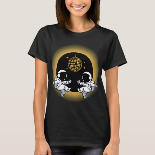 Eclipse Groove Astronauts Dance Under the Moon T_Shirt