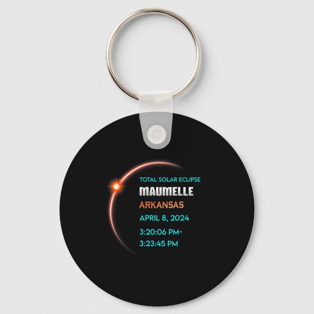 Eclipse Maumelle Arkansas Total Solar Eclipse 2024 Keychain (Front)