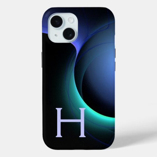 ECLIPSE MONOGRAM Vibrant black blue iPhone 15 Case