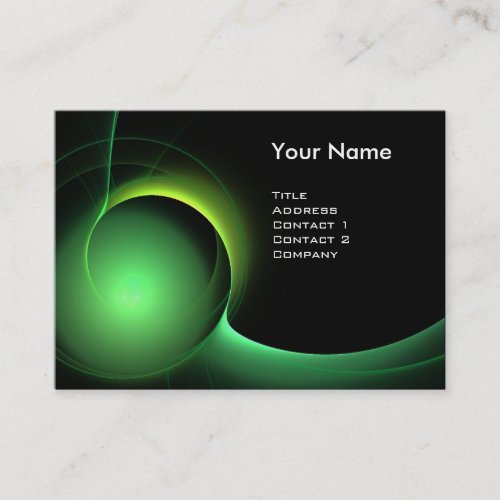 ECLIPSE MONOGRAM Vibrant black green Business Card Templates