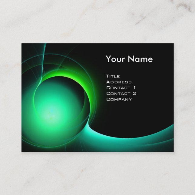 ECLIPSE MONOGRAM Vibrant black green Business Card (Front)