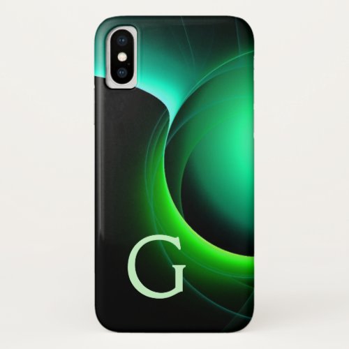 ECLIPSE MONOGRAM Vibrant black green iPhone X Case