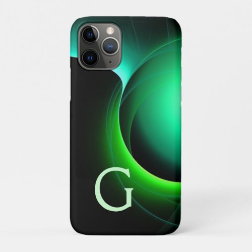 ECLIPSE MONOGRAM Vibrant black green iPhone 11 Pro Case