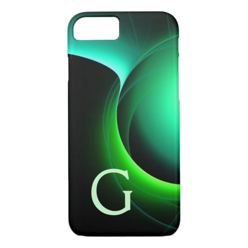 ECLIPSE MONOGRAM Vibrant black green iPhone 87 Case