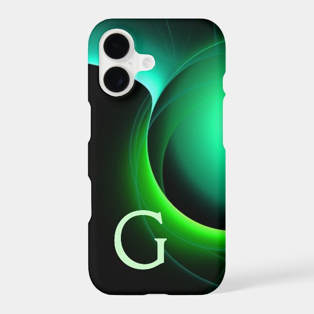 ECLIPSE MONOGRAM Vibrant black green Iphone Case (Back)