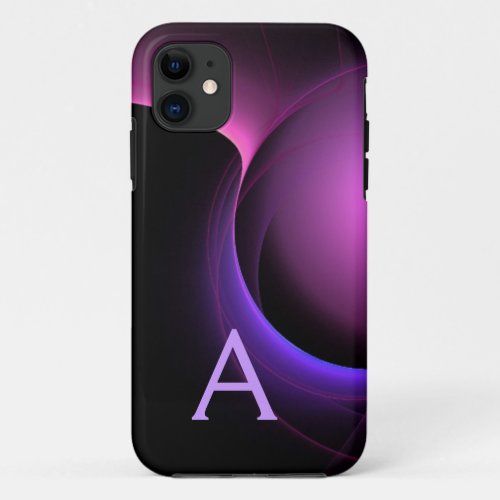 ECLIPSE MONOGRAM Vibrant black purple iPhone 11 Case
