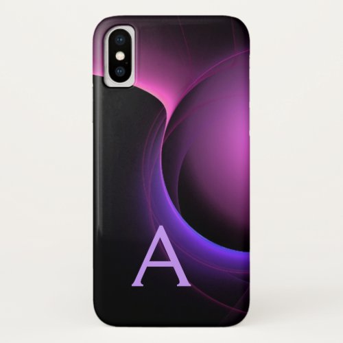 ECLIPSE MONOGRAM Vibrant black purple iPhone X Case
