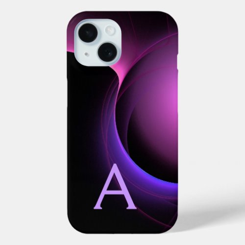 ECLIPSE MONOGRAM Vibrant black purple iPhone 15 Case