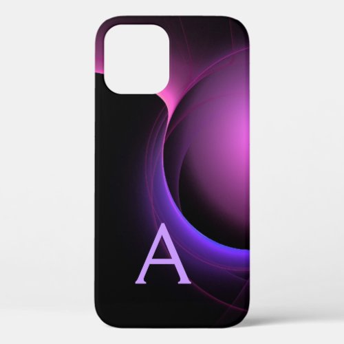 ECLIPSE MONOGRAM Vibrant black purple iPhone 12 Case