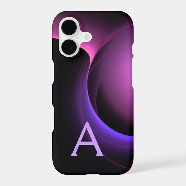 ECLIPSE MONOGRAM Vibrant black purple Iphone Case (Back)