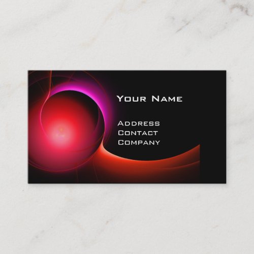 ECLIPSE MONOGRAM Vibrant black red Business Card