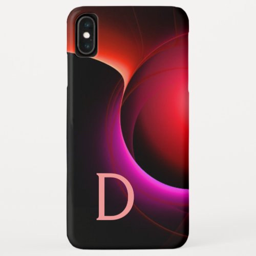 ECLIPSE MONOGRAM Vibrant black red pink iPhone XS Max Case