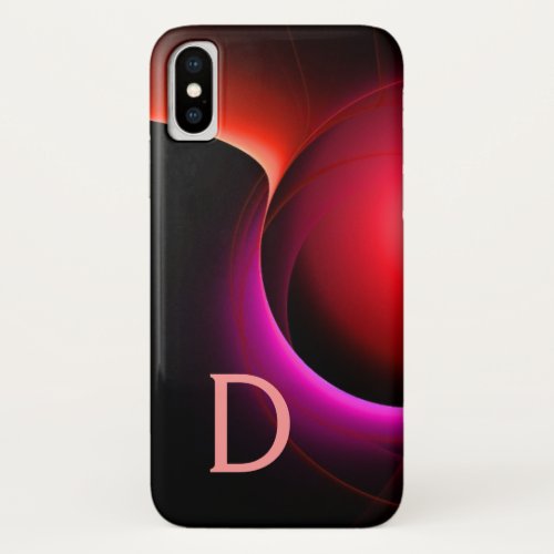 ECLIPSE MONOGRAM Vibrant black violet pink iPhone X Case