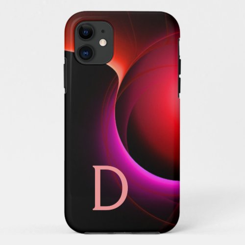 ECLIPSE MONOGRAM Vibrant black violet pink iPhone 11 Case