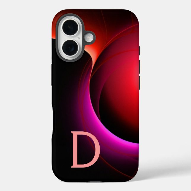 ECLIPSE MONOGRAM Vibrant black violet pink Case-Mate iPhone Case (Back)