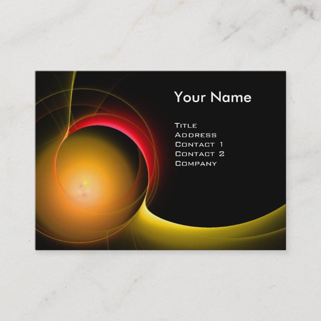 ECLIPSE MONOGRAM Vibrant black yellow Business Card (Front)