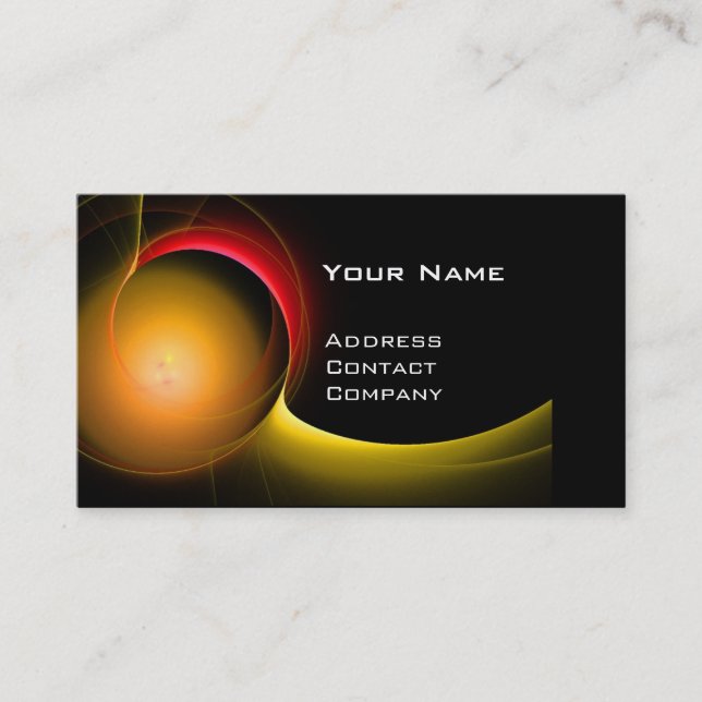 ECLIPSE MONOGRAM Vibrant black yellow Business Card (Front)