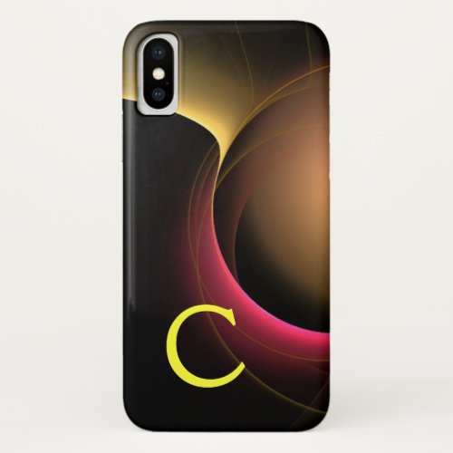 ECLIPSE MONOGRAM Vibrant black yellow iPhone X Case