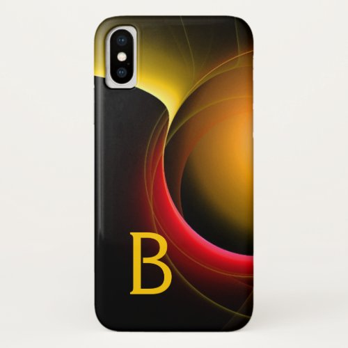 ECLIPSE MONOGRAM Vibrant black yellow iPhone X Case