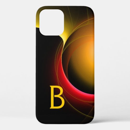 ECLIPSE MONOGRAM Vibrant black yellow iPhone 12 Case