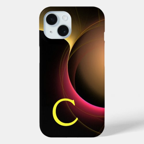 ECLIPSE MONOGRAM Vibrant black yellow iPhone 15 Case