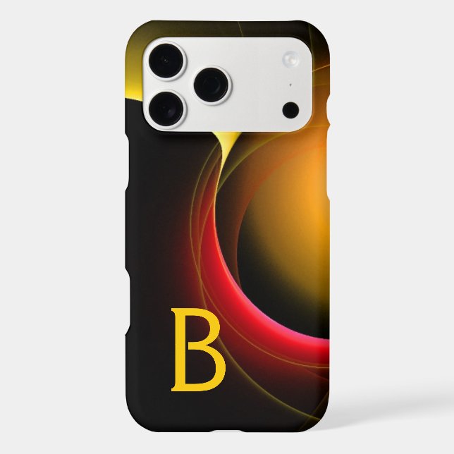 ECLIPSE MONOGRAM Vibrant black yellow Iphone Case (Back)