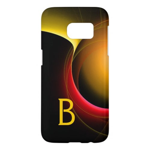 ECLIPSE MONOGRAM Vibrant Black Yellow Red Swirls Samsung Galaxy S7 Case