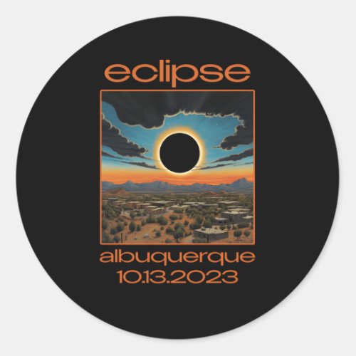 Eclipse October 14 2023 Total Annular Albuquerque  Classic Round Sticker