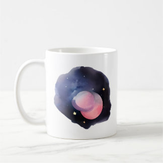 Eclipse of Dreams: Celestial Watercolor Coffee Mug