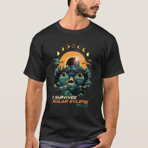 Eclipse Phases I Survived Total Solar Eclipse 2024 T_Shirt